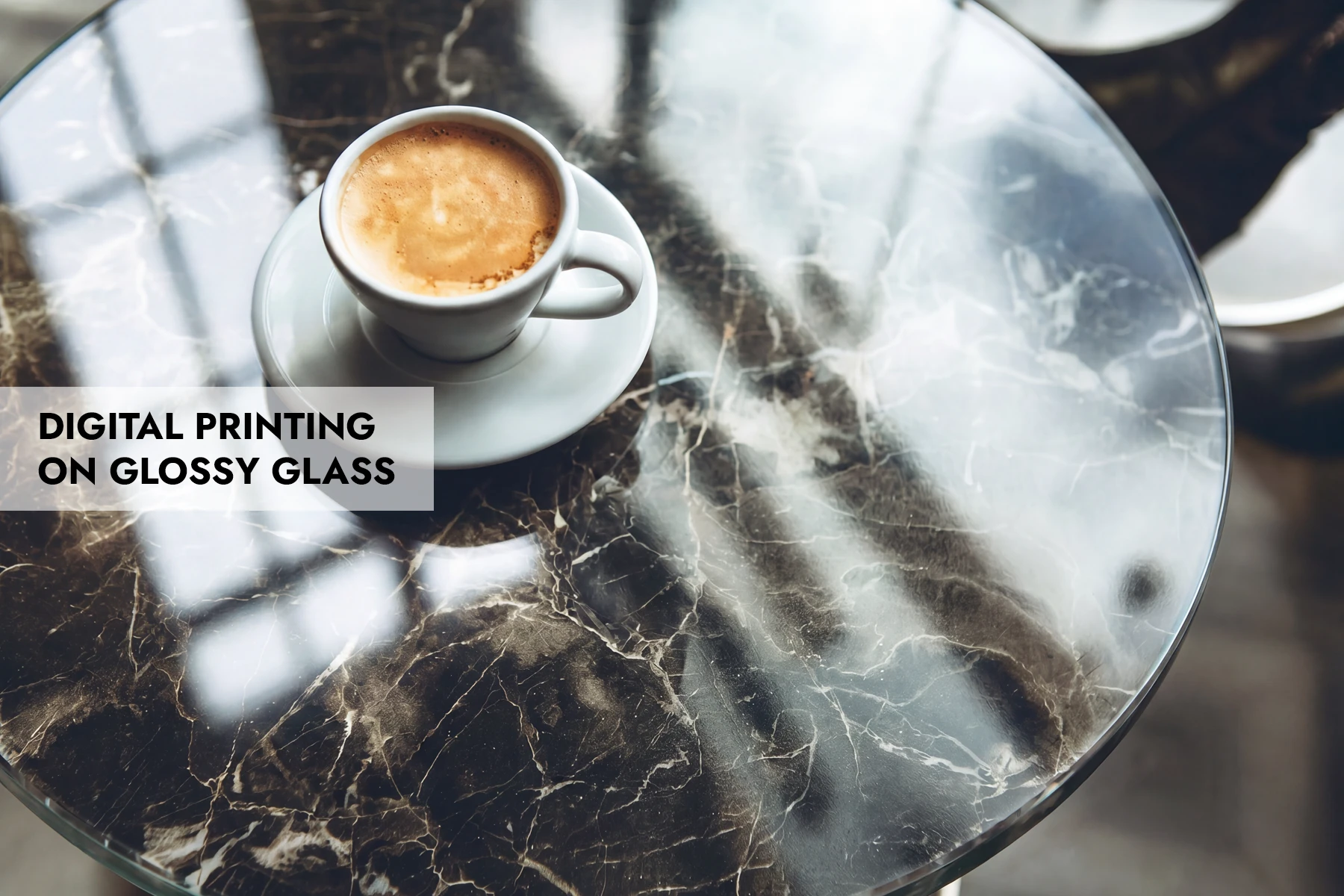 Digital printing on glossy glass